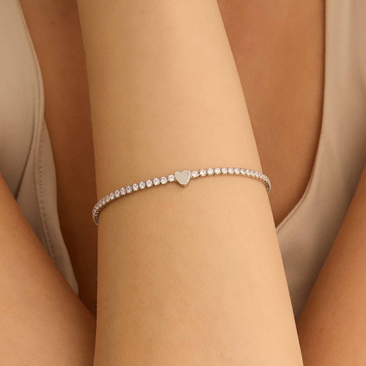 Bracciale Tennis Romantic Shine Metallo Cristallo