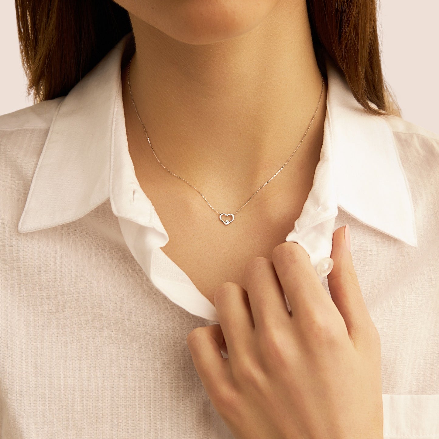 Collar Sophia de oro blanco con diamantes