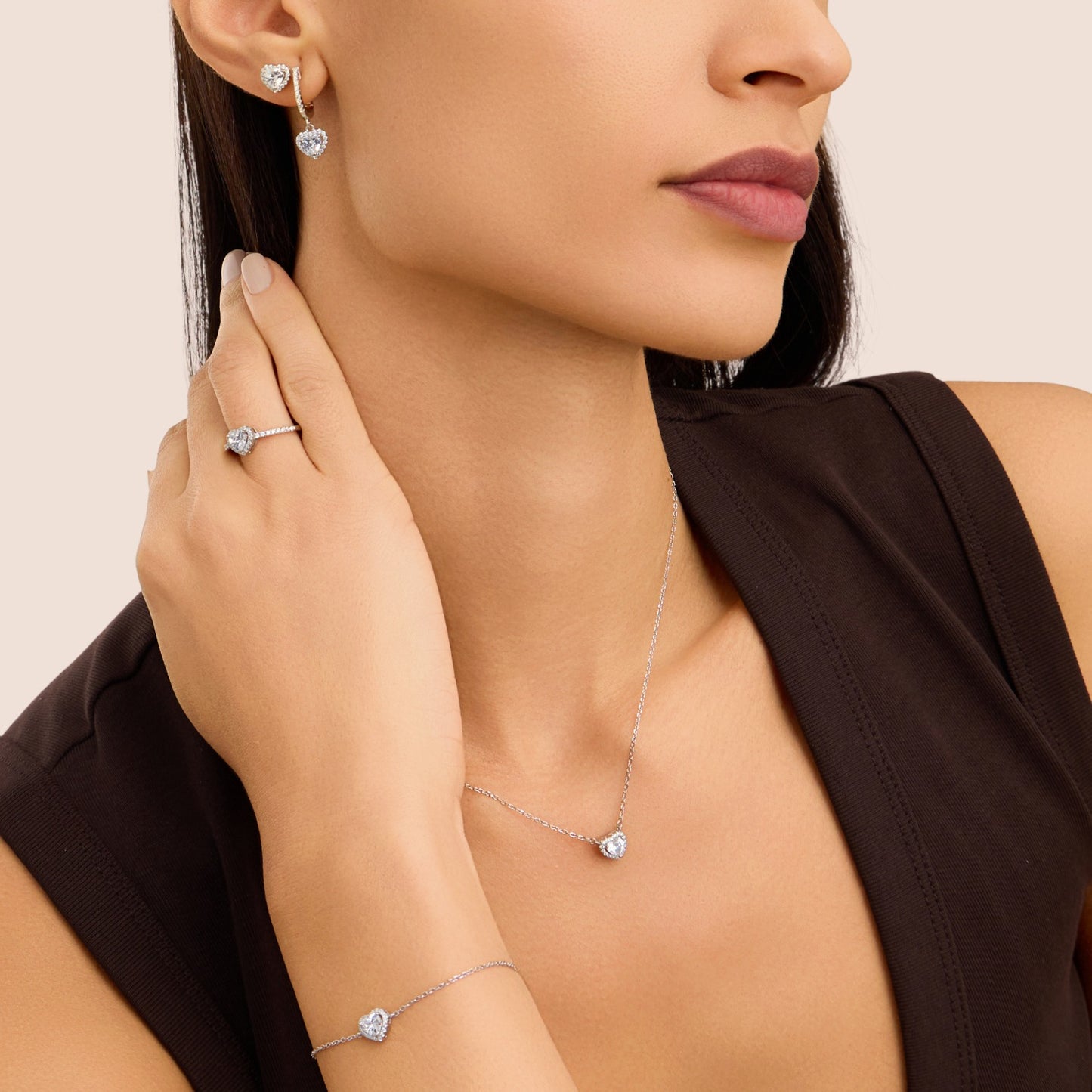 Collar Silver Elegance de plata rodiada con circonitas