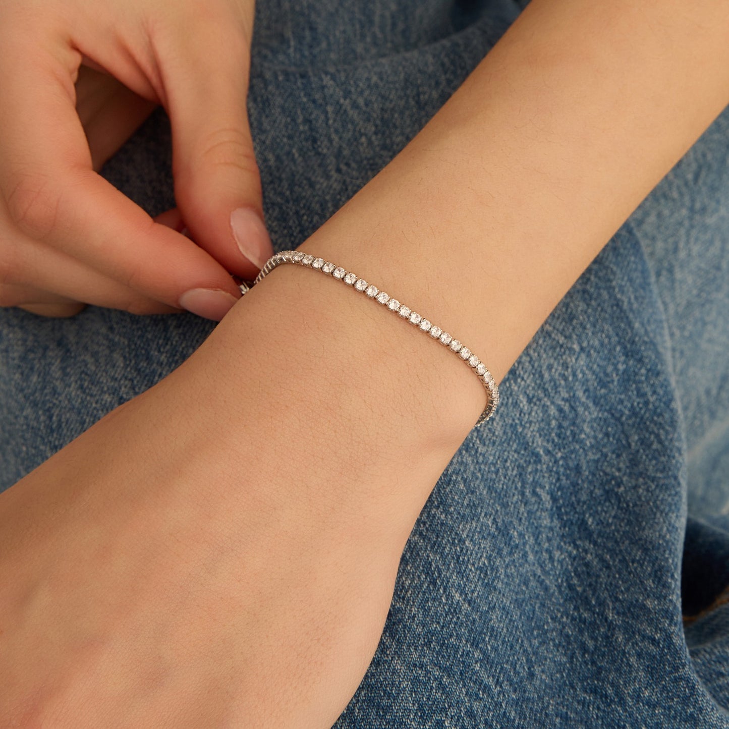 Pulsera Tennis Romantic Shine de metal y cristal