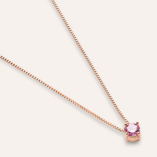 Collana Punto Luce Silver Rainbow Argento Rosa Cubic Zirconia