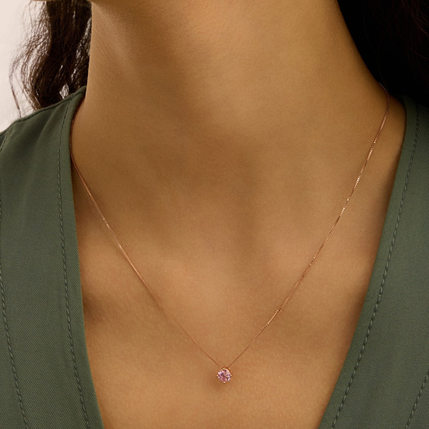 Collana Punto Luce Silver Rainbow Argento Rosa Cubic Zirconia