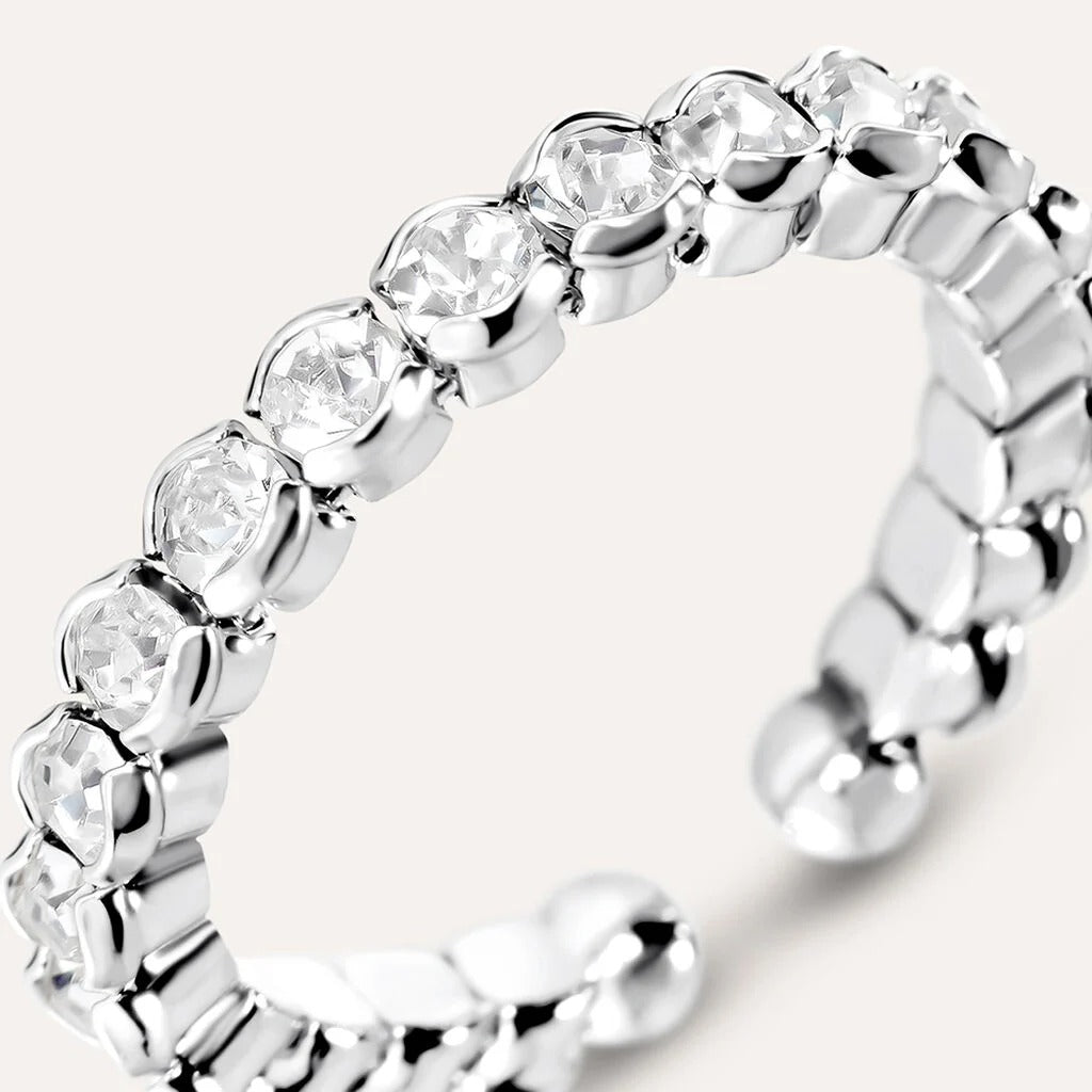 Anillo Eternity Romantic Shine de metal y cristal