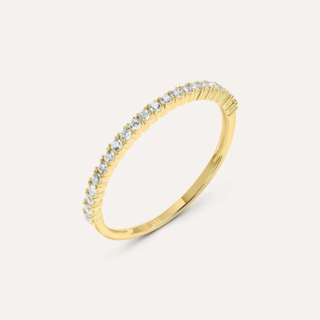 Anillo Riviere Claire de oro amarillo con circonitas