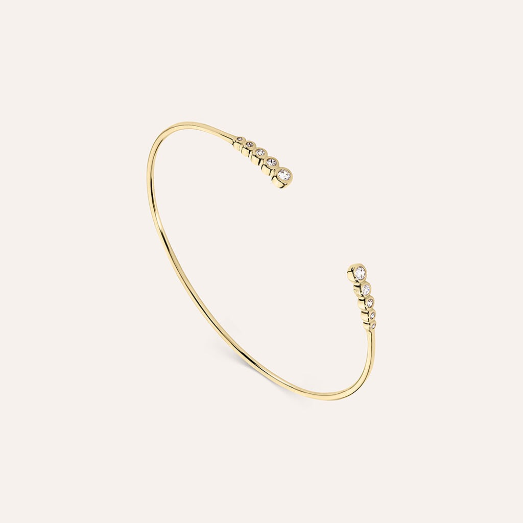 Brazalete Golden Dream chapado en oro amarillo con circonitas