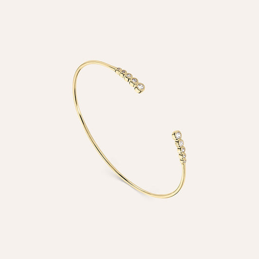 Brazalete Golden Dream chapado en oro amarillo con circonitas