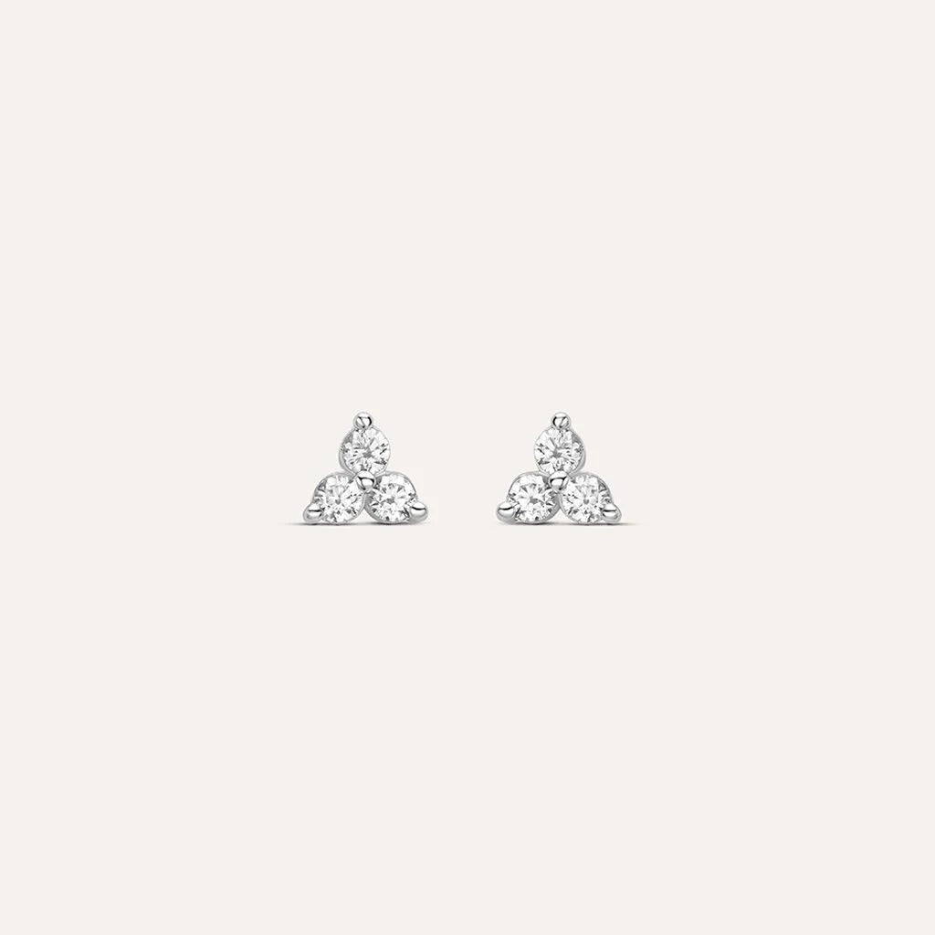 Pendientes Lobo Trilogy Silver Elegance de plata rodiada con circonitas