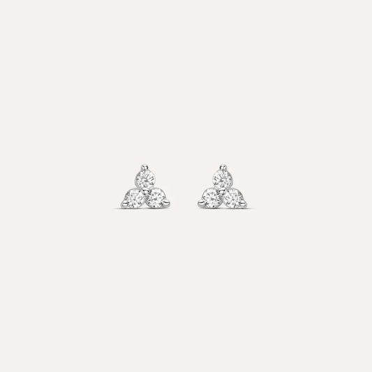 Pendientes Lobo Trilogy Silver Elegance de plata rodiada con circonitas