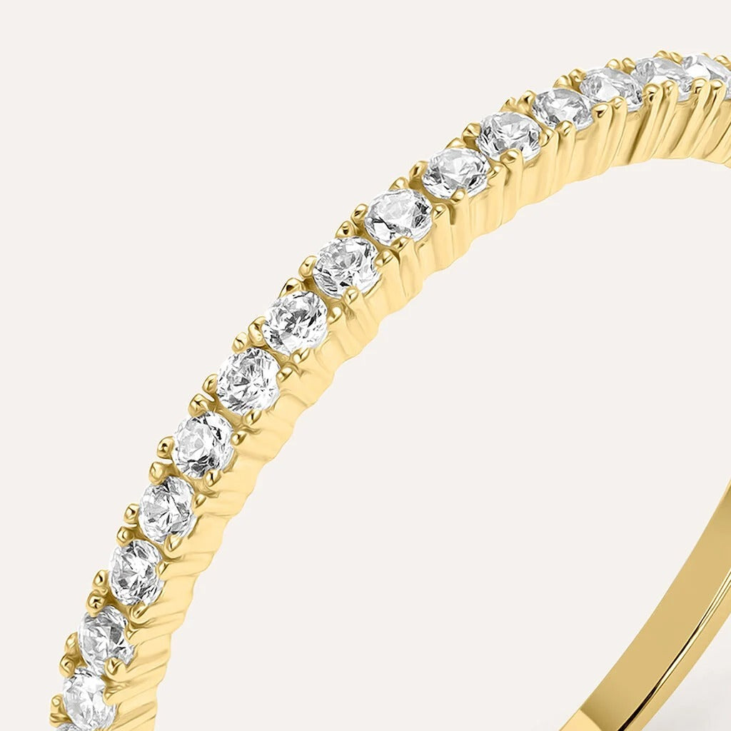 Anillo Riviere Claire de oro amarillo con circonitas