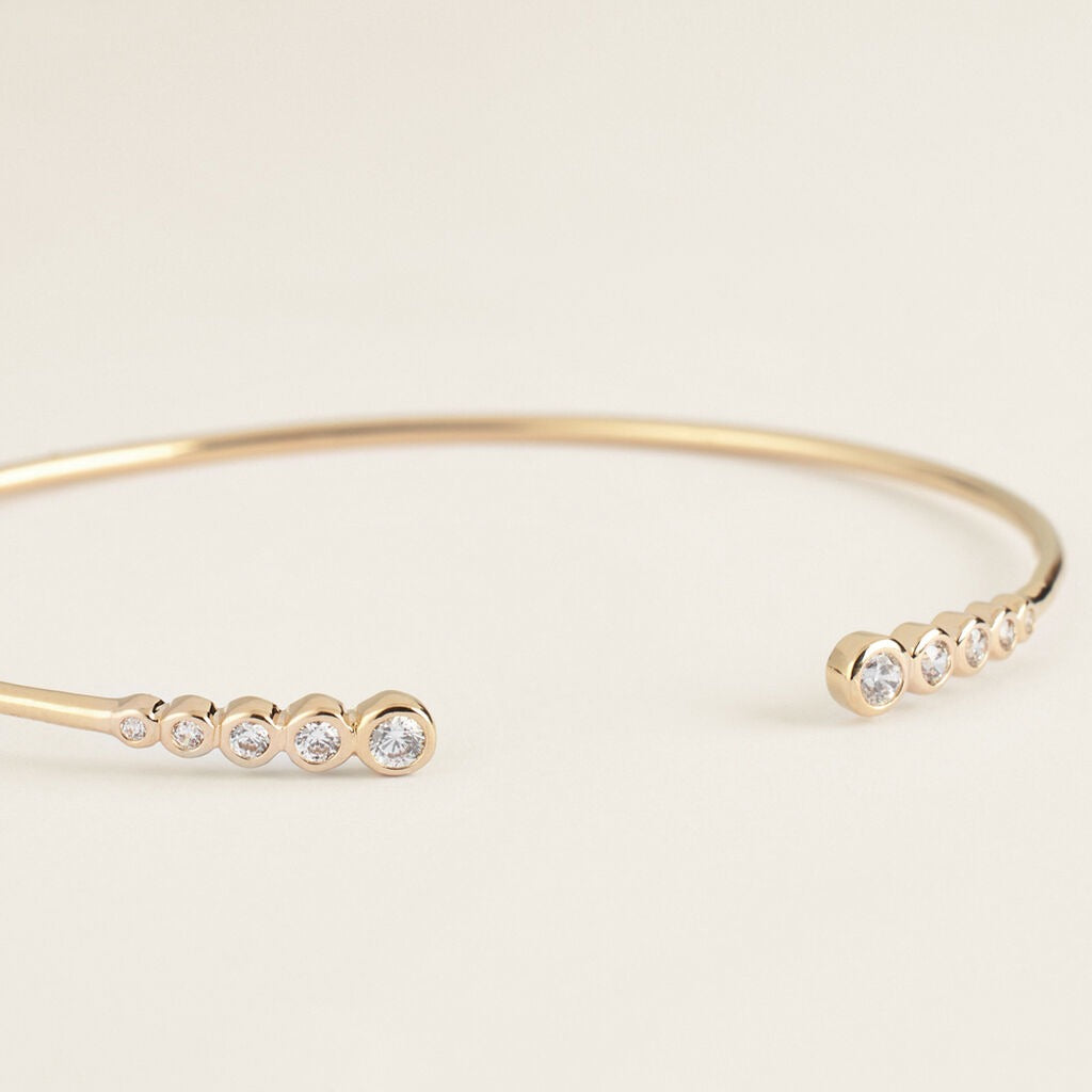 Brazalete Golden Dream chapado en oro amarillo con circonitas