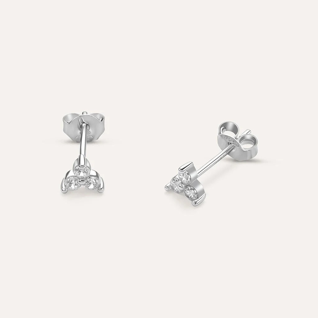 Pendientes Lobo Trilogy Silver Elegance de plata rodiada con circonitas