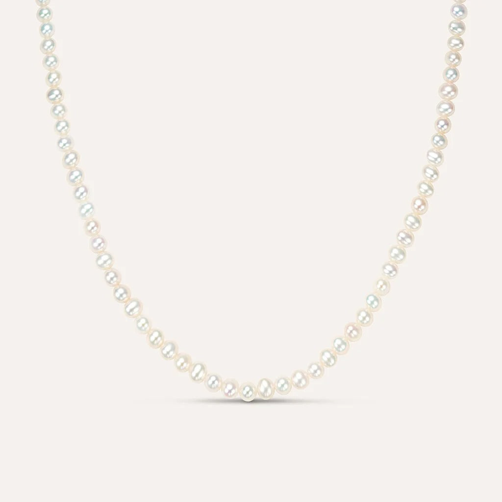 Collar Gabrielle de oro blanco con perla de agua dulce