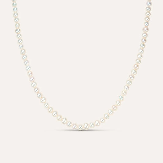 Collar Gabrielle de oro blanco con perla de agua dulce