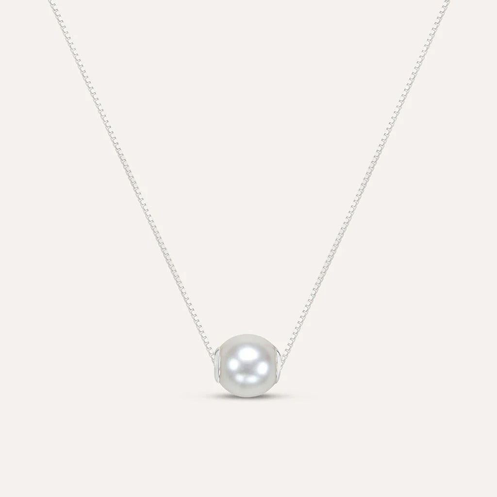 Collar Noa de oro blanco con detalles marinos