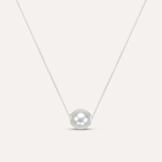 Collar Noa de oro blanco con detalles marinos