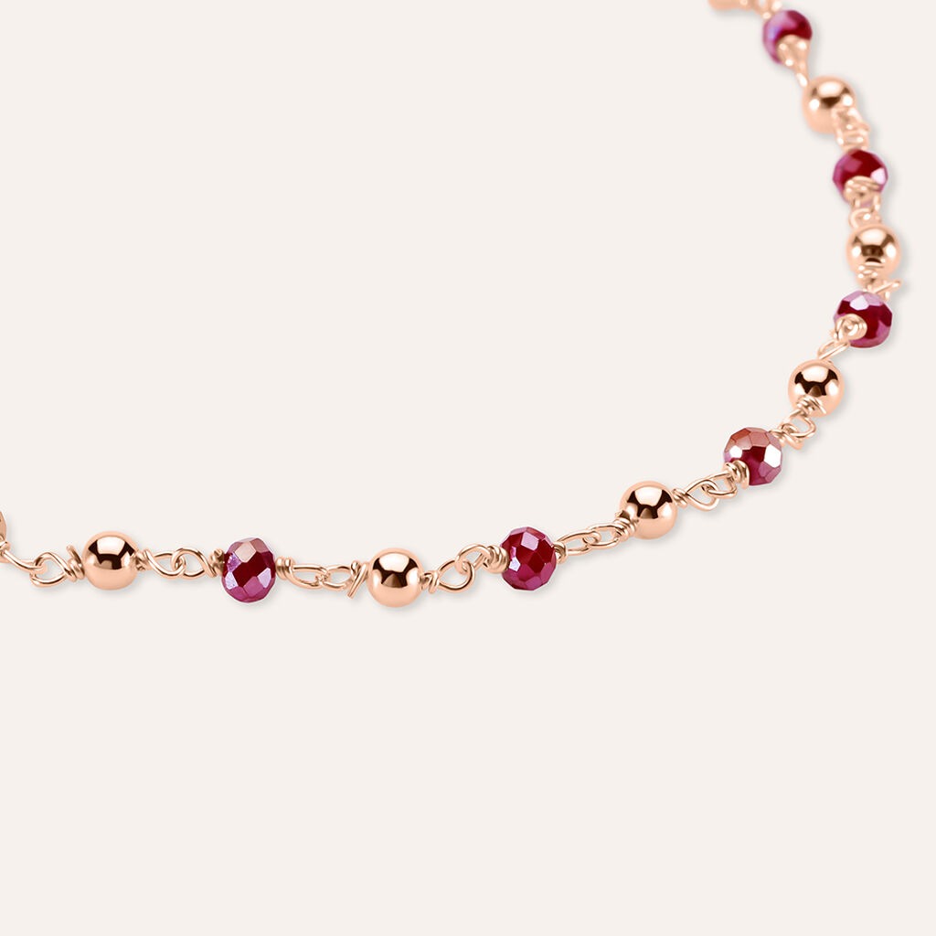 Pulsera Valerie en plata rosa con cristal