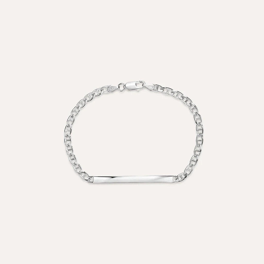 Pulsera con placa «Gentleman» en plata rodiada