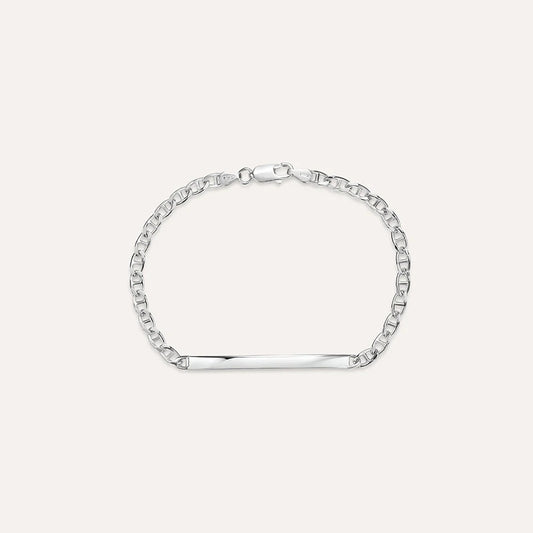 Pulsera con placa «Gentleman» en plata rodiada