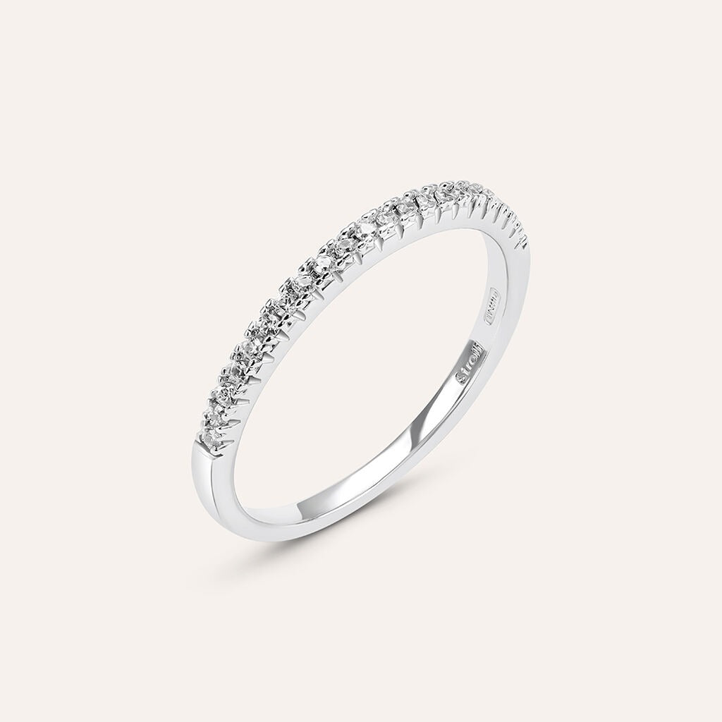 Anillo semi-eternity Silver Elegance de plata rodiada con circonitas