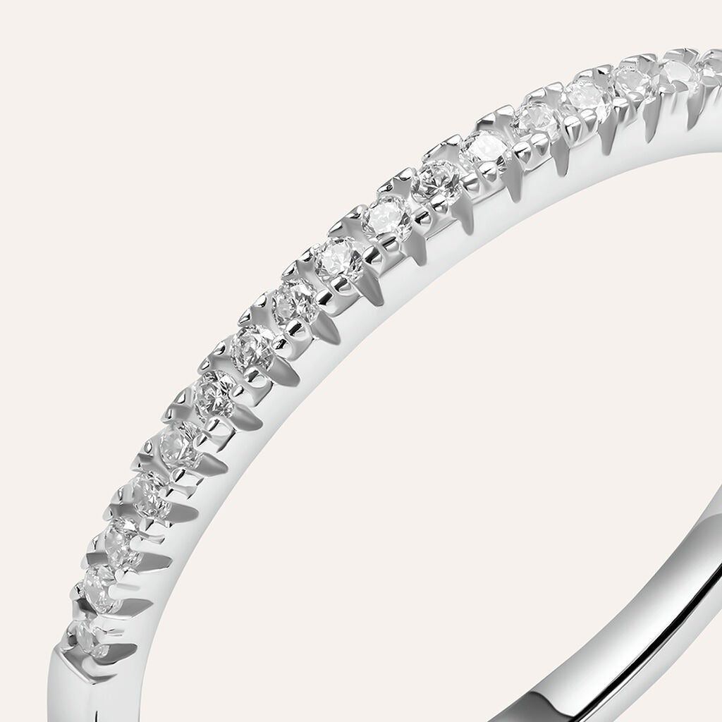 Anillo semi-eternity Silver Elegance de plata rodiada con circonitas