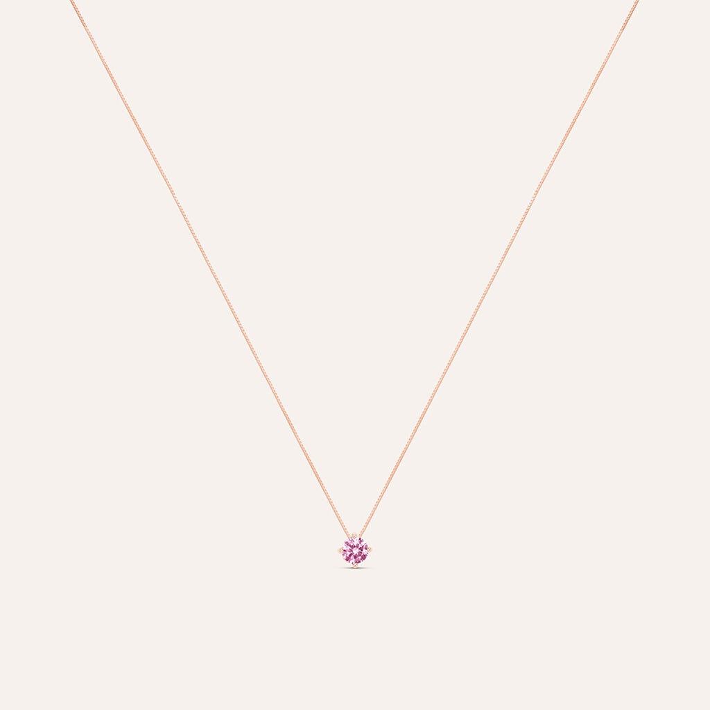 Collana Punto Luce Silver Rainbow Argento Rosa Cubic Zirconia