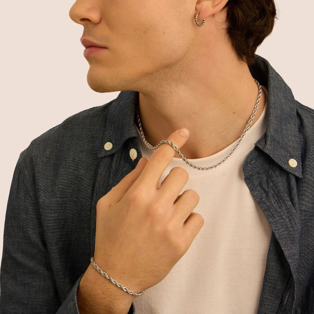 Pulsera de cadena Man Code de acero