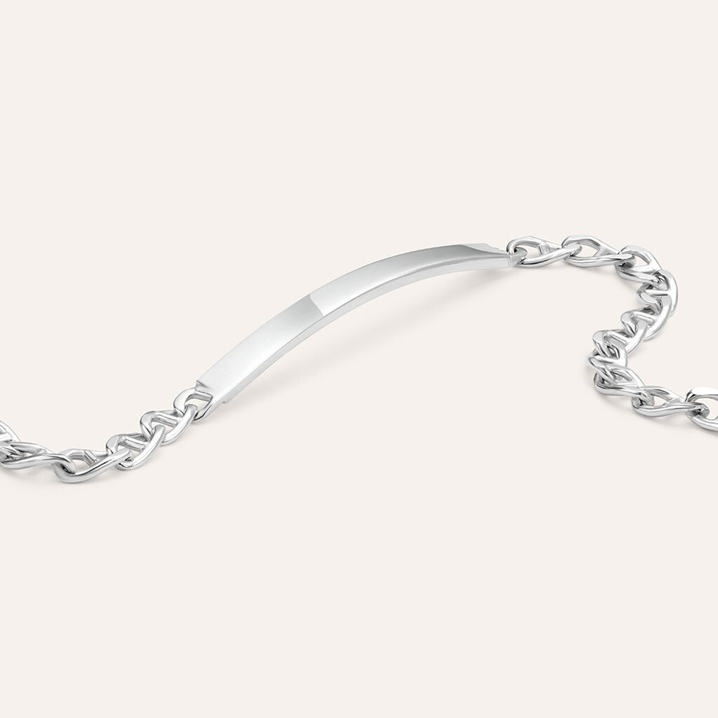 Pulsera con placa «Gentleman» en plata rodiada