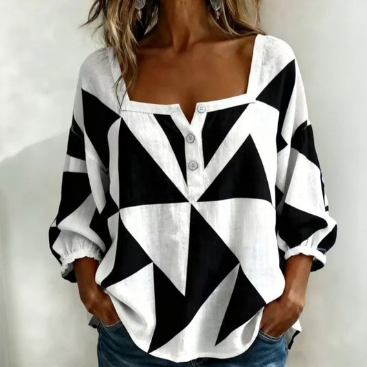 Blusa informal geométrica